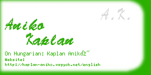 aniko kaplan business card